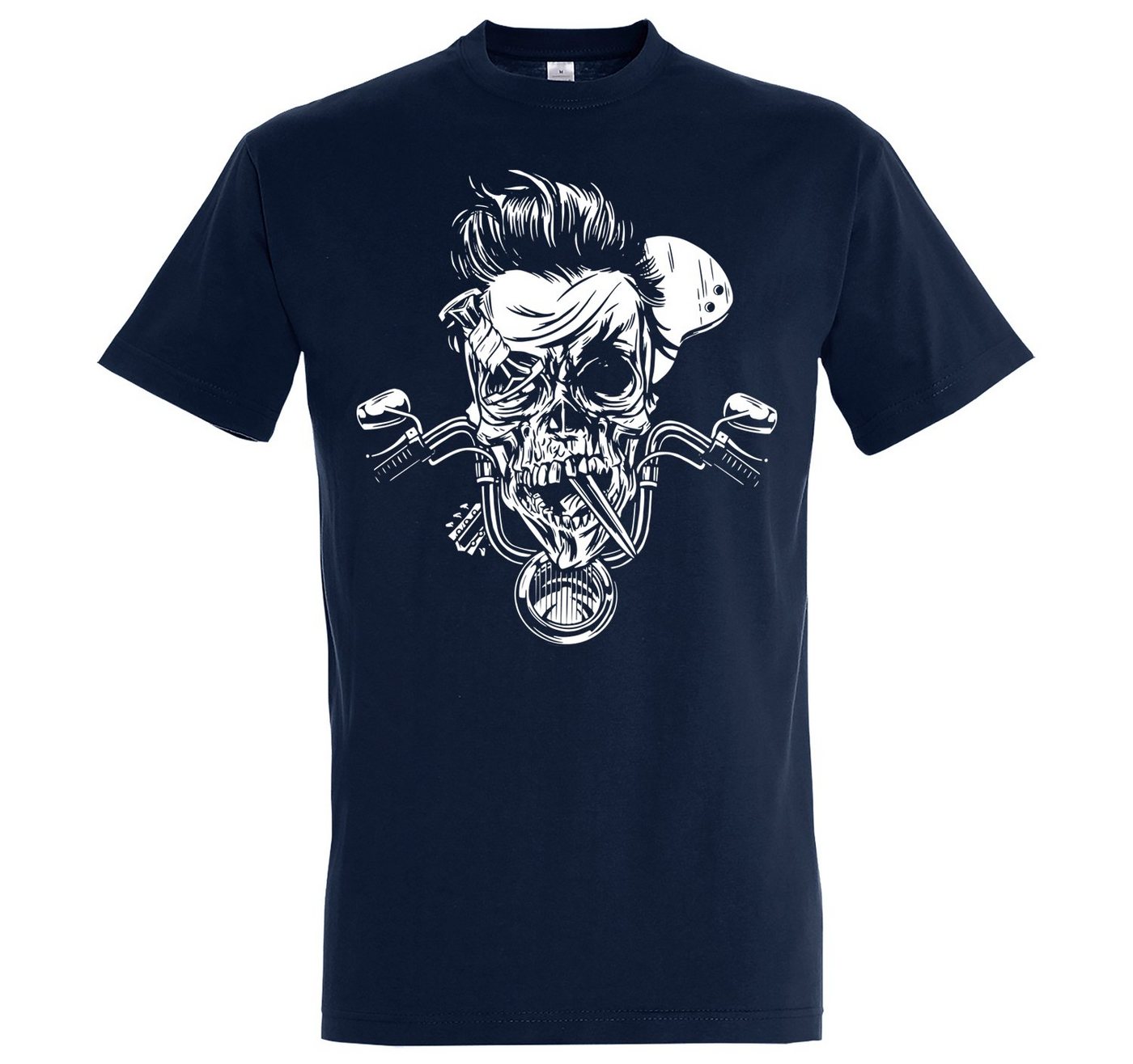 Youth Designz T-Shirt Biker Skull Zombie Herren Shirt mit trendigem Frontprint von Youth Designz