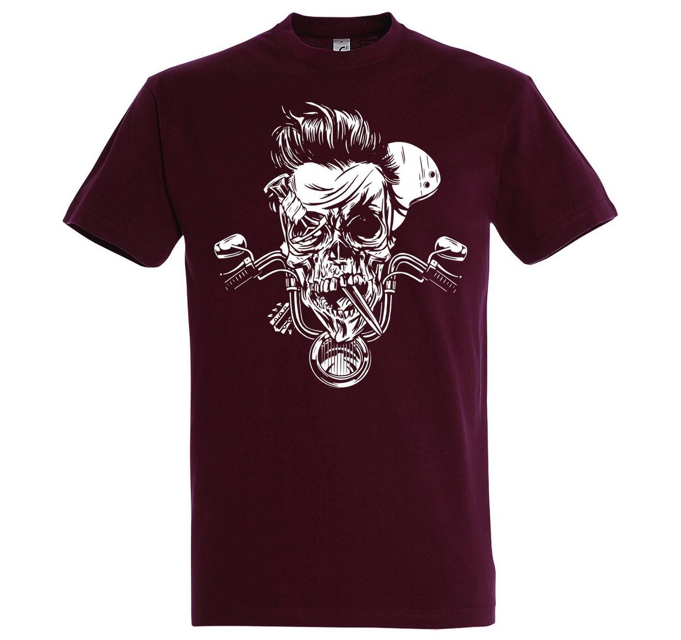 Youth Designz T-Shirt Biker Skull Zombie Herren Shirt mit trendigem Frontprint von Youth Designz