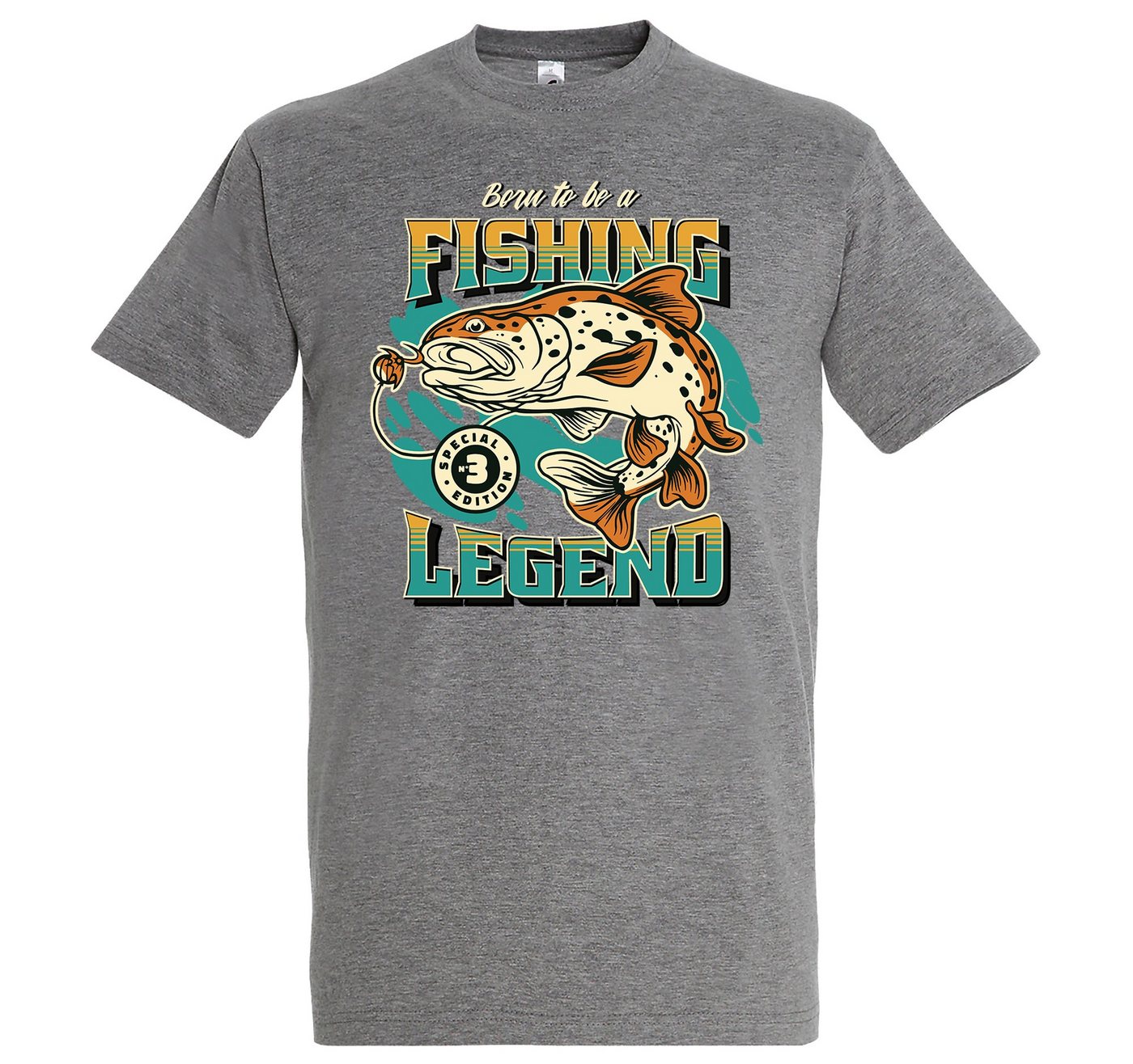 Youth Designz T-Shirt Born To Be A Fishing Legend" Herren Shirt (gerader Abschluss) mit trendigem Frontprint" von Youth Designz