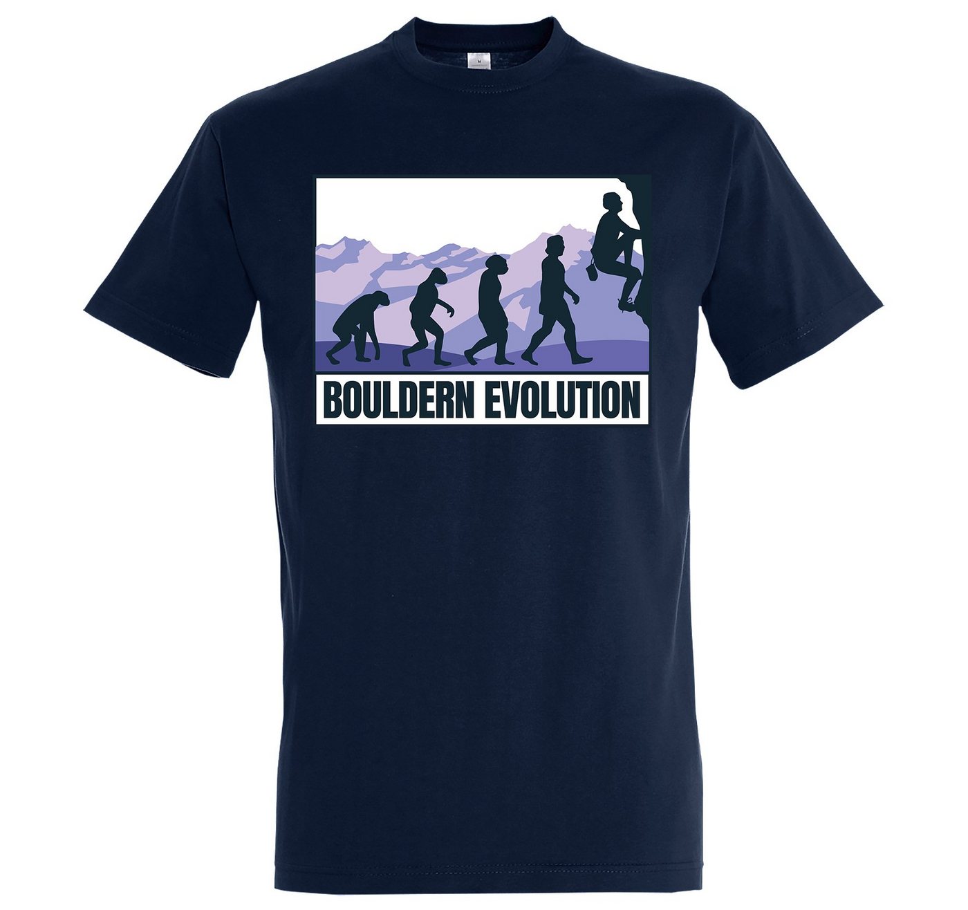 Youth Designz T-Shirt Bouldern Evolution Herren Shirt mit trendigem Frontprint von Youth Designz