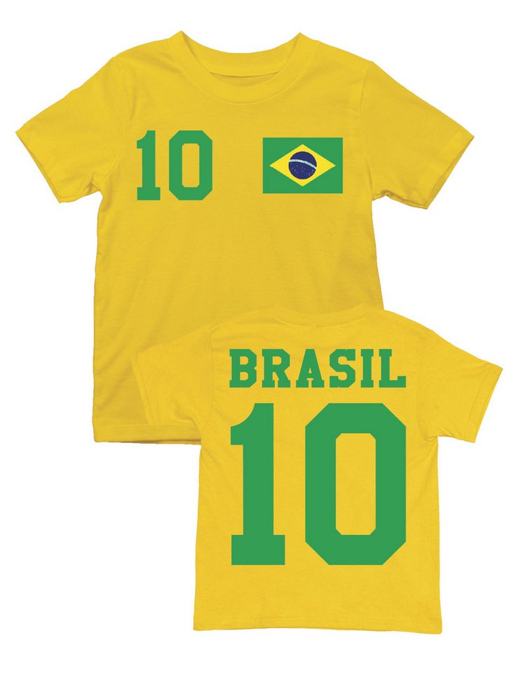 Youth Designz T-Shirt Brasilien Kinder T-Shirt im Fußball Trikot Look mit trendigem Motiv von Youth Designz