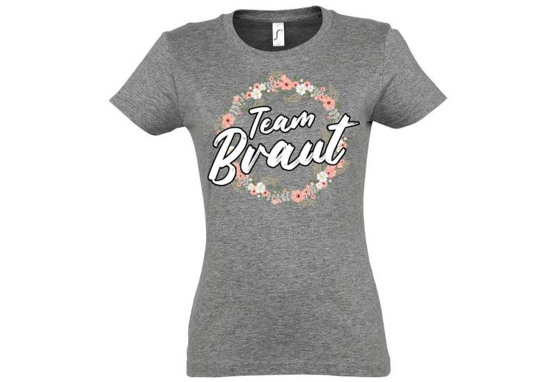 Youth Designz T-Shirt Braut Team Braut JGA Damen Shirt mit trendigem Braut Spruch Frontaufdruck von Youth Designz