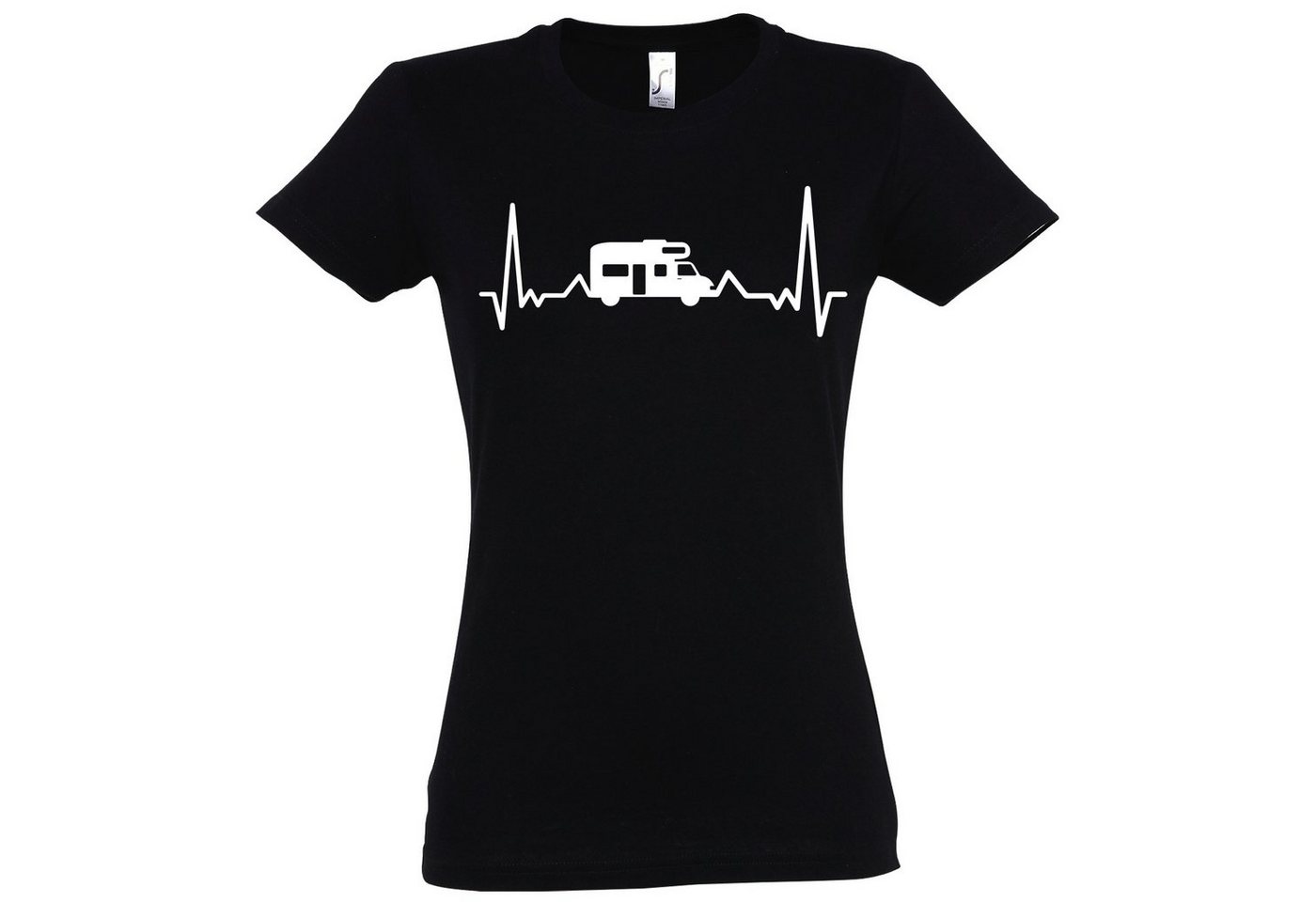 Youth Designz T-Shirt Camping Herzschlag Damen Shirt mit lustigem Capming Frontprint von Youth Designz