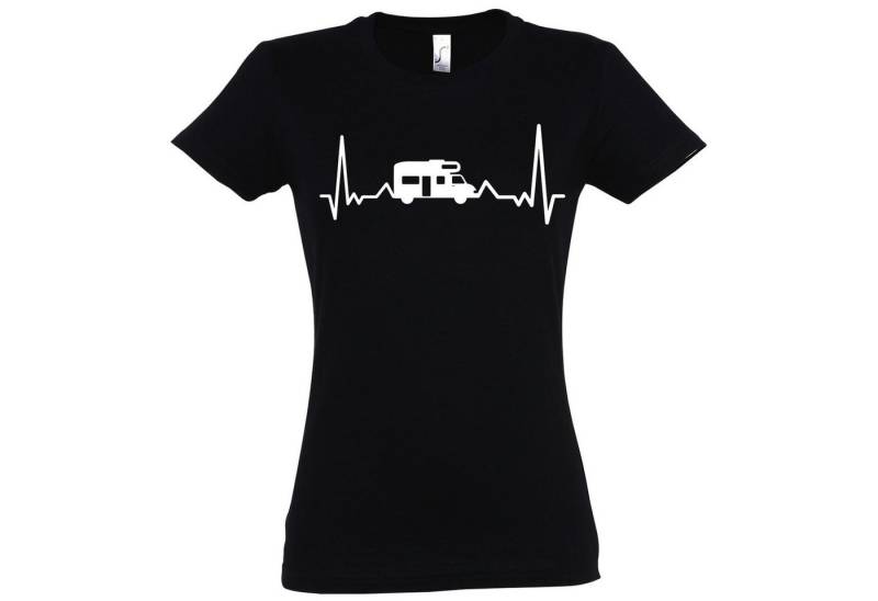 Youth Designz T-Shirt Camping Herzschlag Damen Shirt mit lustigem Capming Frontprint von Youth Designz