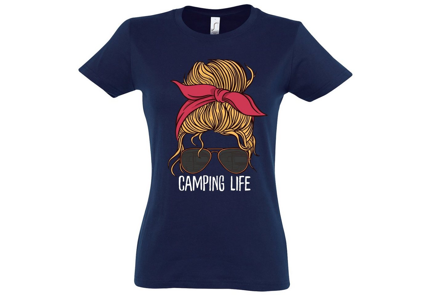 Youth Designz T-Shirt Camping Life Damen Shirt mit trendigem Frontprint von Youth Designz