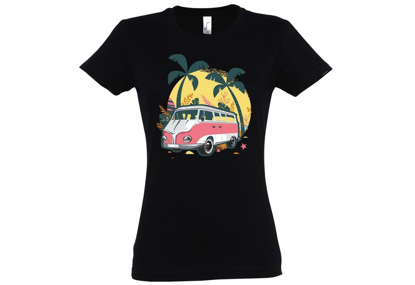 Youth Designz T-Shirt Camping Van Urlaub Damen Shirt mit trendigem Frontprint von Youth Designz
