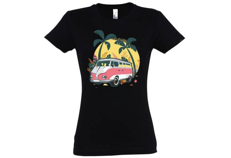 Youth Designz T-Shirt Camping Van Urlaub Damen Shirt mit trendigem Frontprint von Youth Designz