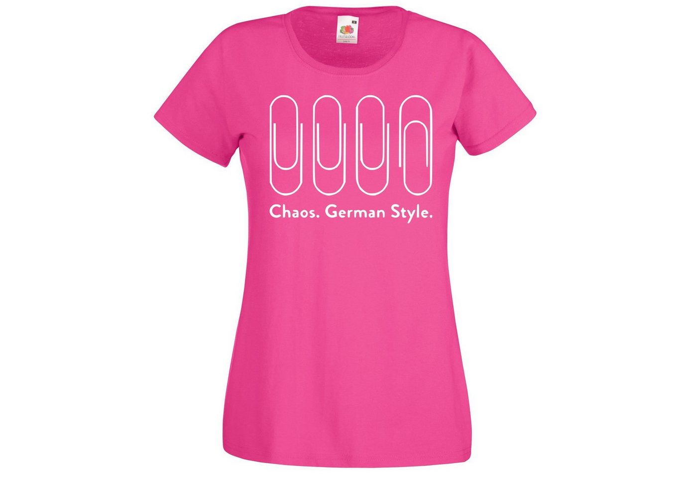 Youth Designz T-Shirt Chaos German Style Damen T-Shirt mit lustigen Frontprint von Youth Designz