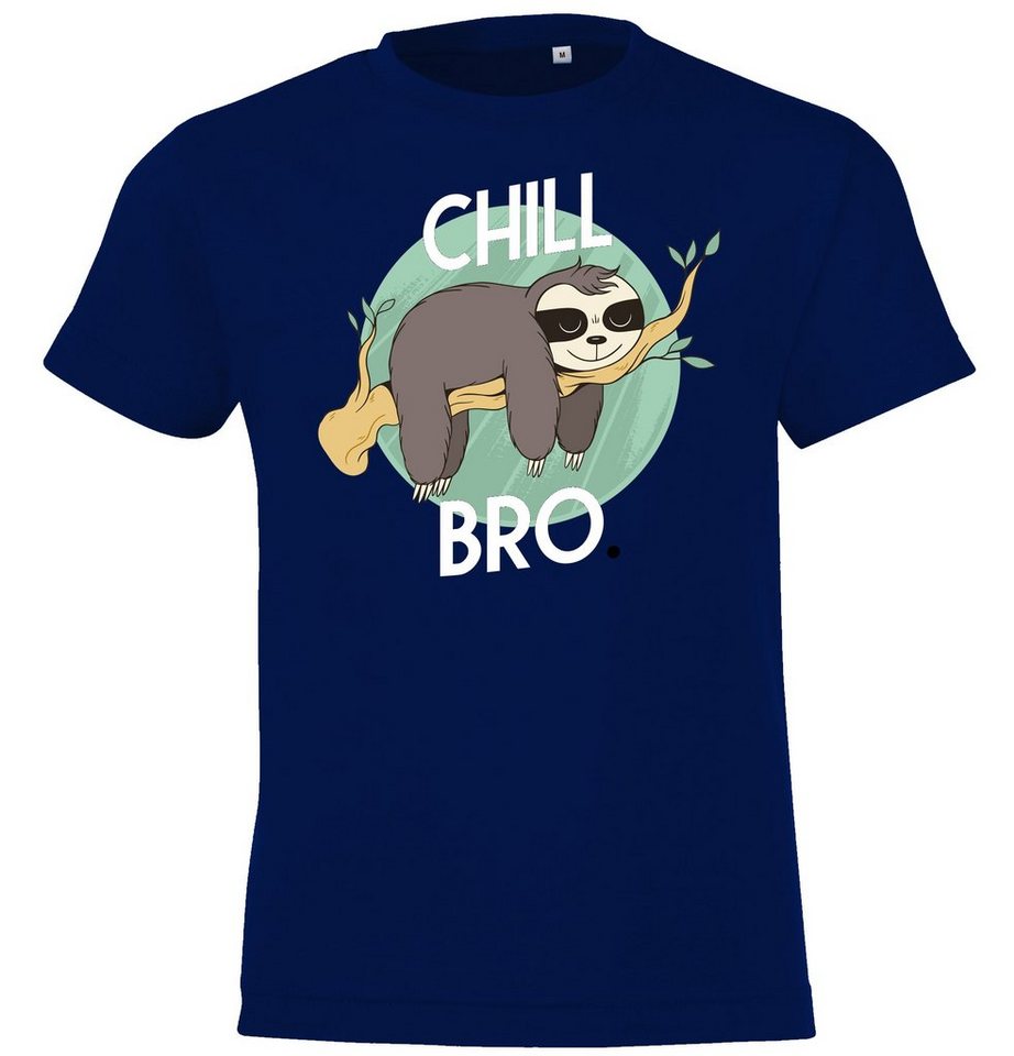 Youth Designz T-Shirt Chill Bro Faultier Kinder T-Shirt mit trendigem Frontprint von Youth Designz