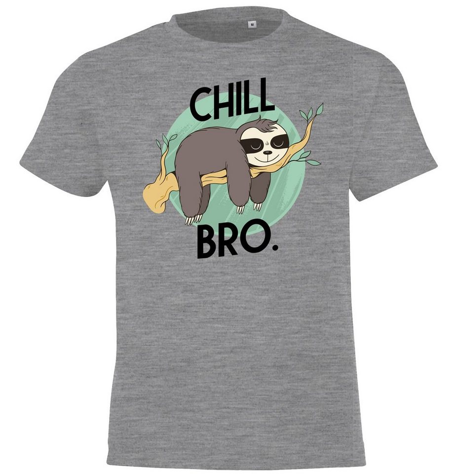 Youth Designz T-Shirt Chill Bro Faultier Kinder T-Shirt mit trendigem Frontprint von Youth Designz