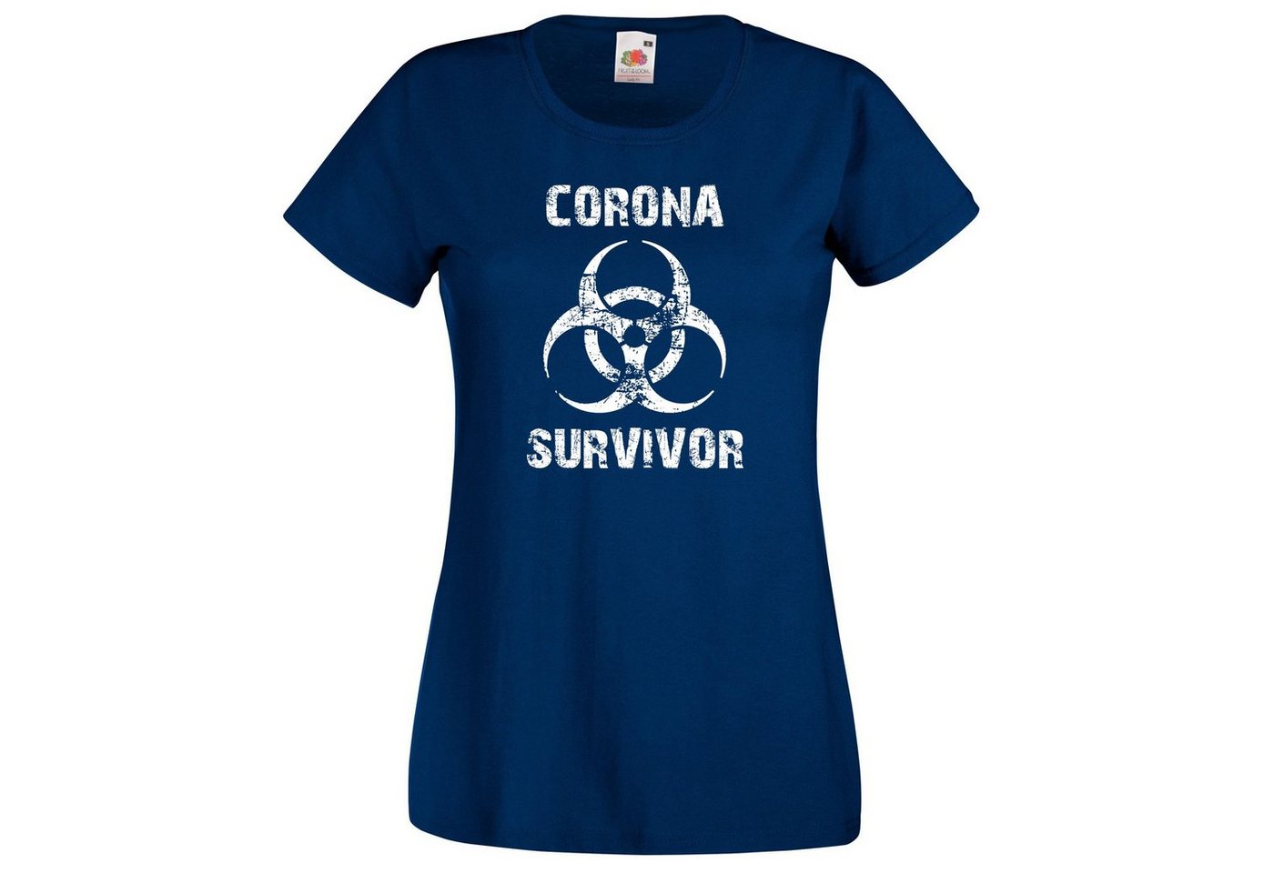 Youth Designz T-Shirt Corona Survivor Damen Shirt mit trendigem Frontprint von Youth Designz