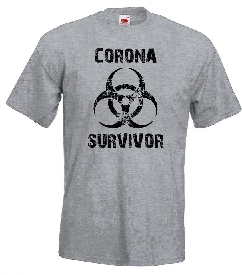 Youth Designz T-Shirt Corona Survivor Herren Shirt mit modischem Frontprint von Youth Designz