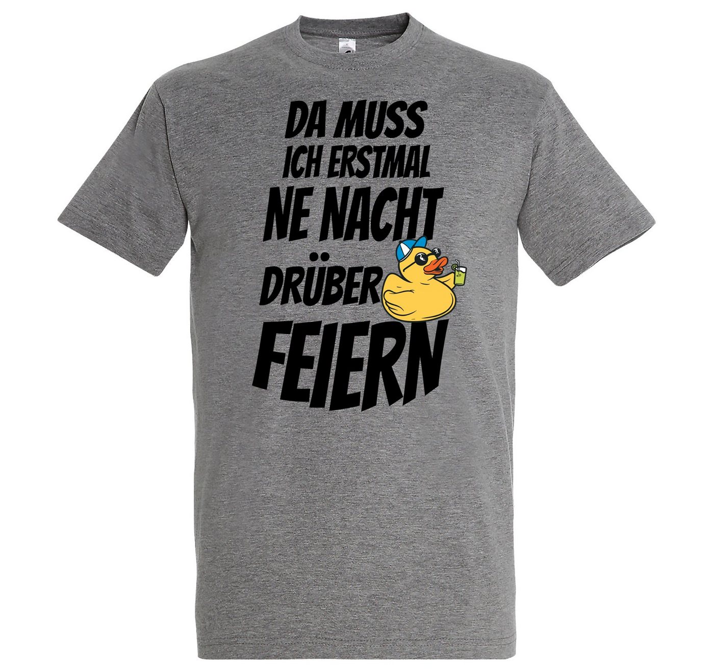 Youth Designz T-Shirt DA MUSS ICH ERSTMAL NE NACHT DRÜBER FEIERN Herren Shirt mit Trendigem Frontdruck von Youth Designz