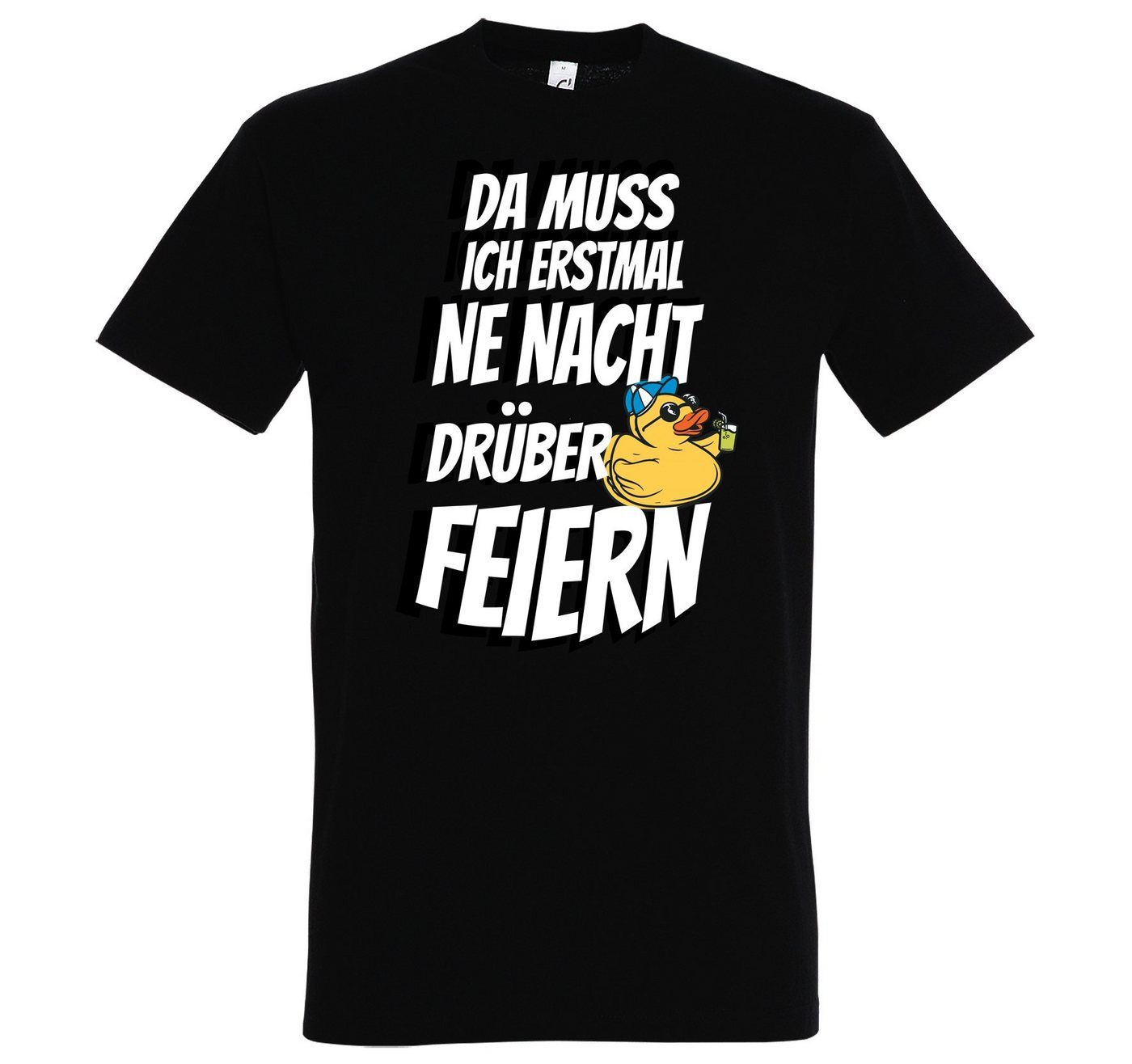 Youth Designz T-Shirt DA MUSS ICH ERSTMAL NE NACHT DRÜBER FEIERN Herren Shirt mit Trendigem Frontdruck von Youth Designz