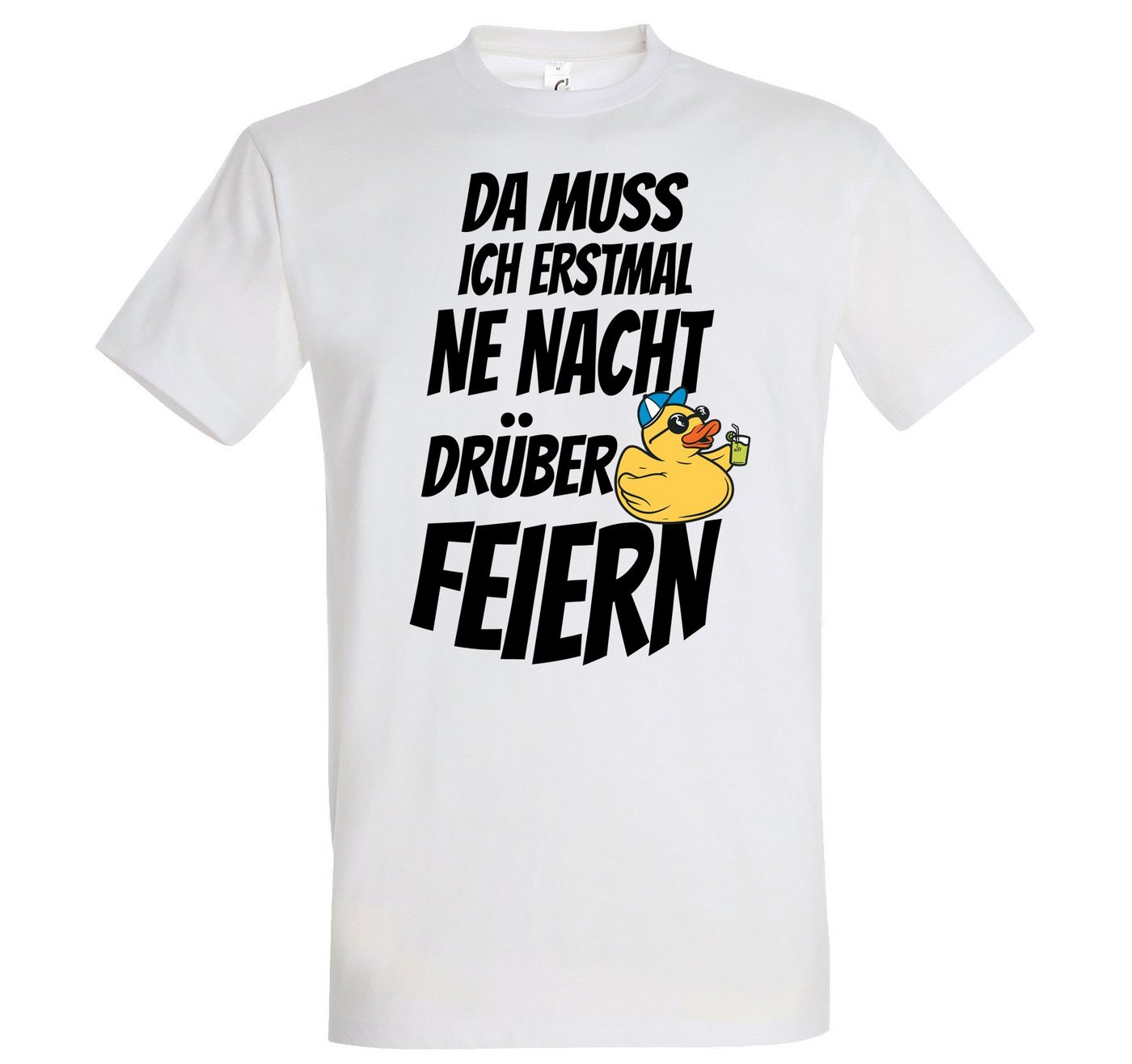 Youth Designz T-Shirt DA MUSS ICH ERSTMAL NE NACHT DRÜBER FEIERN Herren Shirt mit Trendigem Frontdruck von Youth Designz