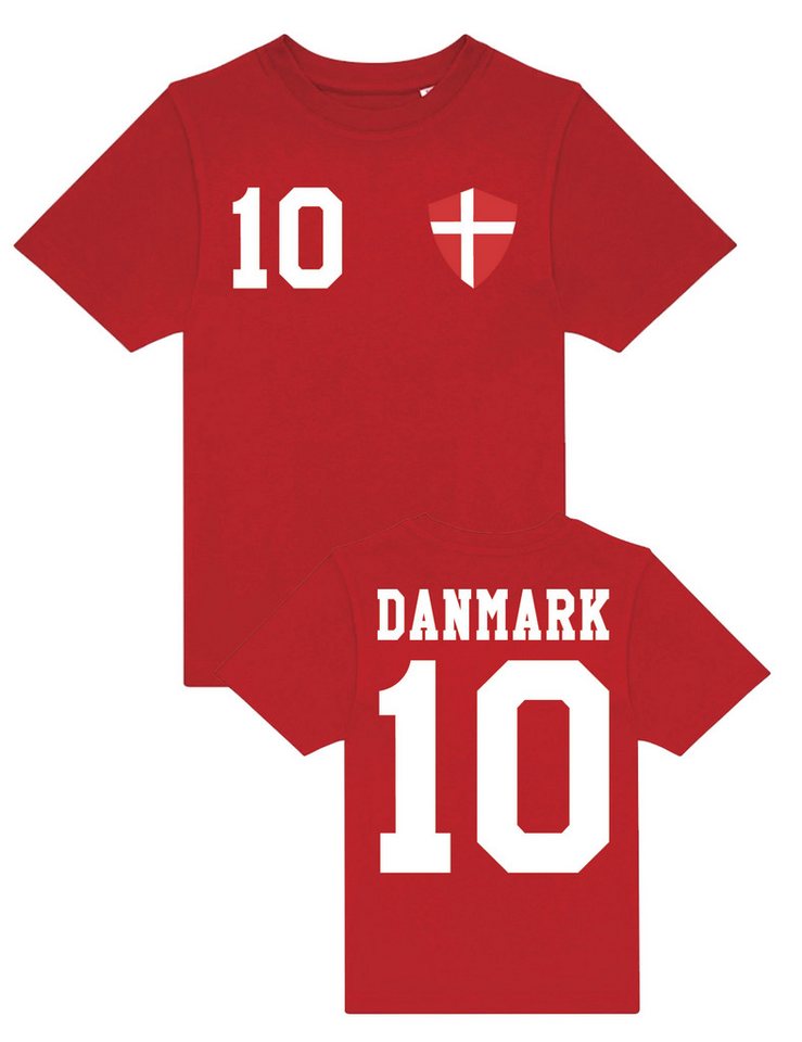 Youth Designz T-Shirt Dänemark Kinder T-Shirt im Fußball Trikot Look WM 2026 mit trendigem Motiv von Youth Designz