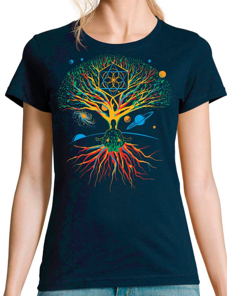 Youth Designz T-Shirt Damen T-Shirt "Bunter Baum" schöne Natur mit trendigem Frontprint Youth Designz T-Shirt Damen T-Shirt "Bunter Baum" schöne Natur mit trendigem Frontprint von Youth Designz