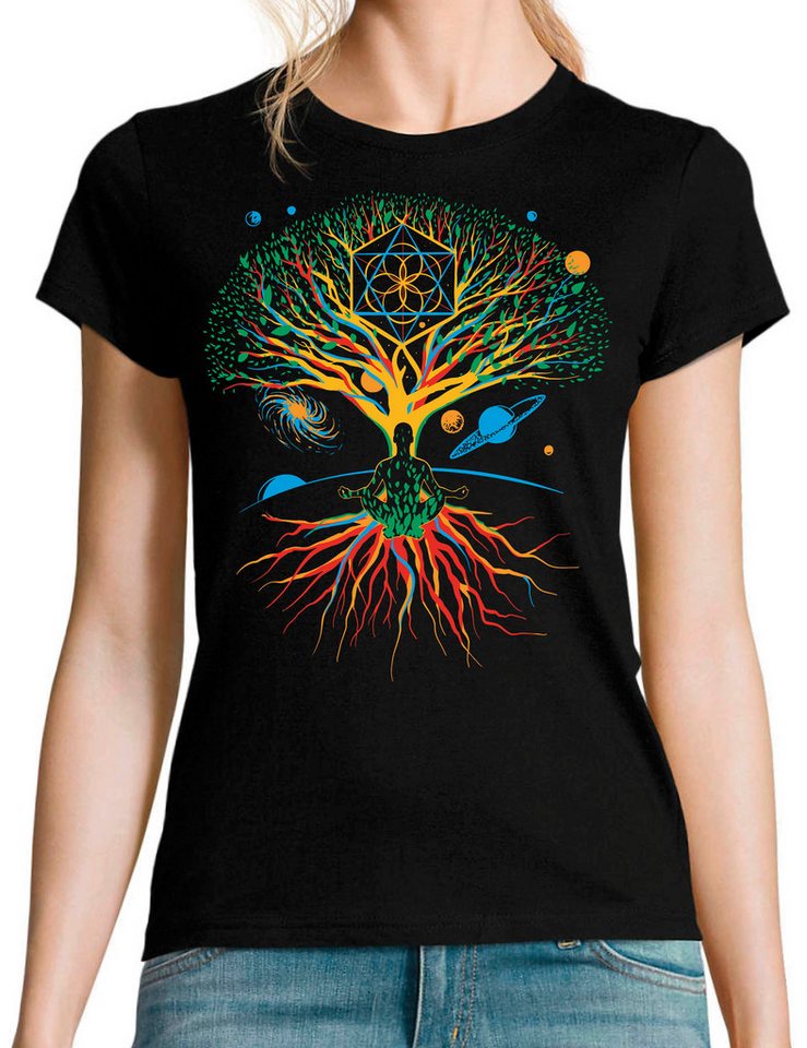 Youth Designz T-Shirt Damen T-Shirt "Bunter Baum" schöne Natur mit trendigem Frontprint von Youth Designz