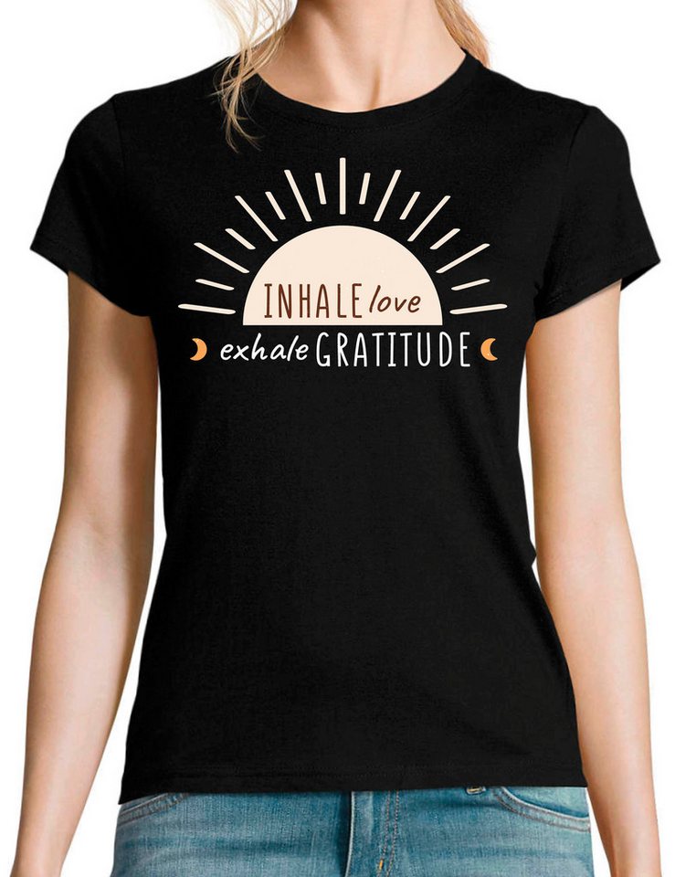 Youth Designz T-Shirt Damen T-Shirt "Mähditation" zum Entspannen mit lustigen Print mit trendigem Frontprint von Youth Designz