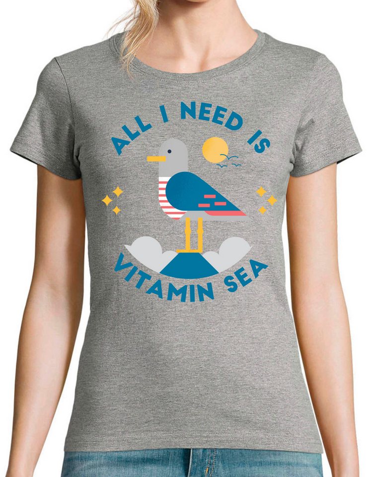 Youth Designz T-Shirt Damen T-Shirt "Vitamin Sea" perfekt für Strand besuche mit trendigem Frontprint von Youth Designz