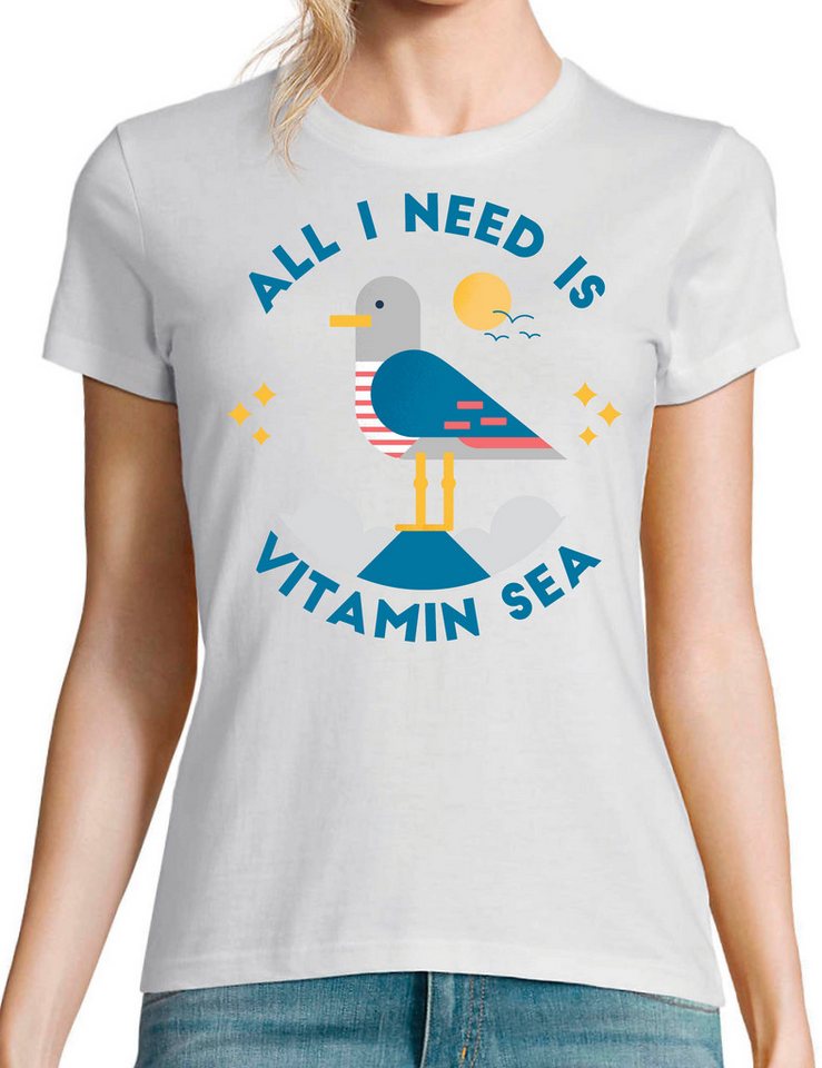 Youth Designz T-Shirt Damen T-Shirt "Vitamin Sea" perfekt für Strand besuche mit trendigem Frontprint von Youth Designz