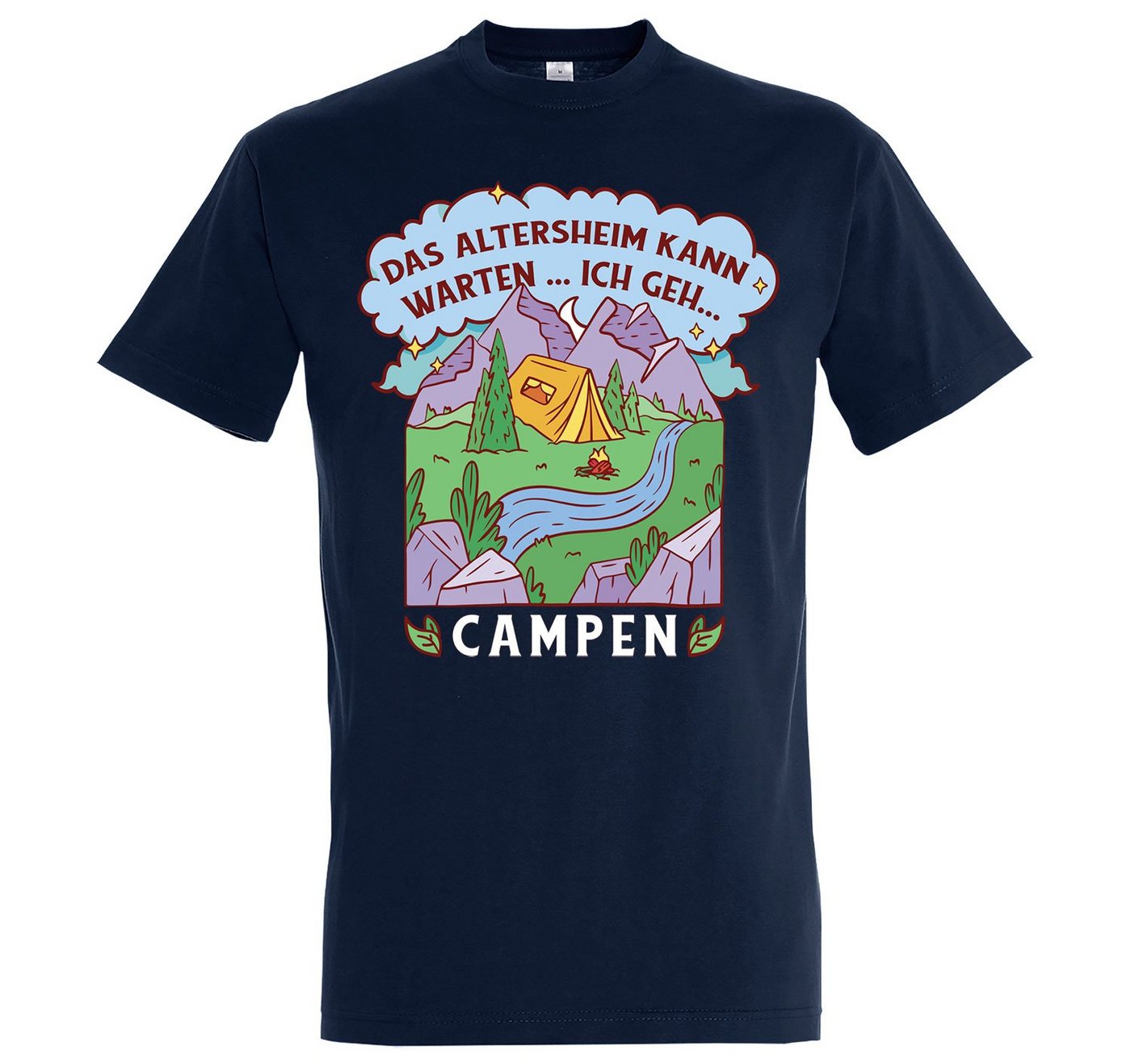 Youth Designz T-Shirt Das Altersheim Kann Warten, Ich Geh Campen" Herren T-Shirt mit trendigem Frontprint" von Youth Designz