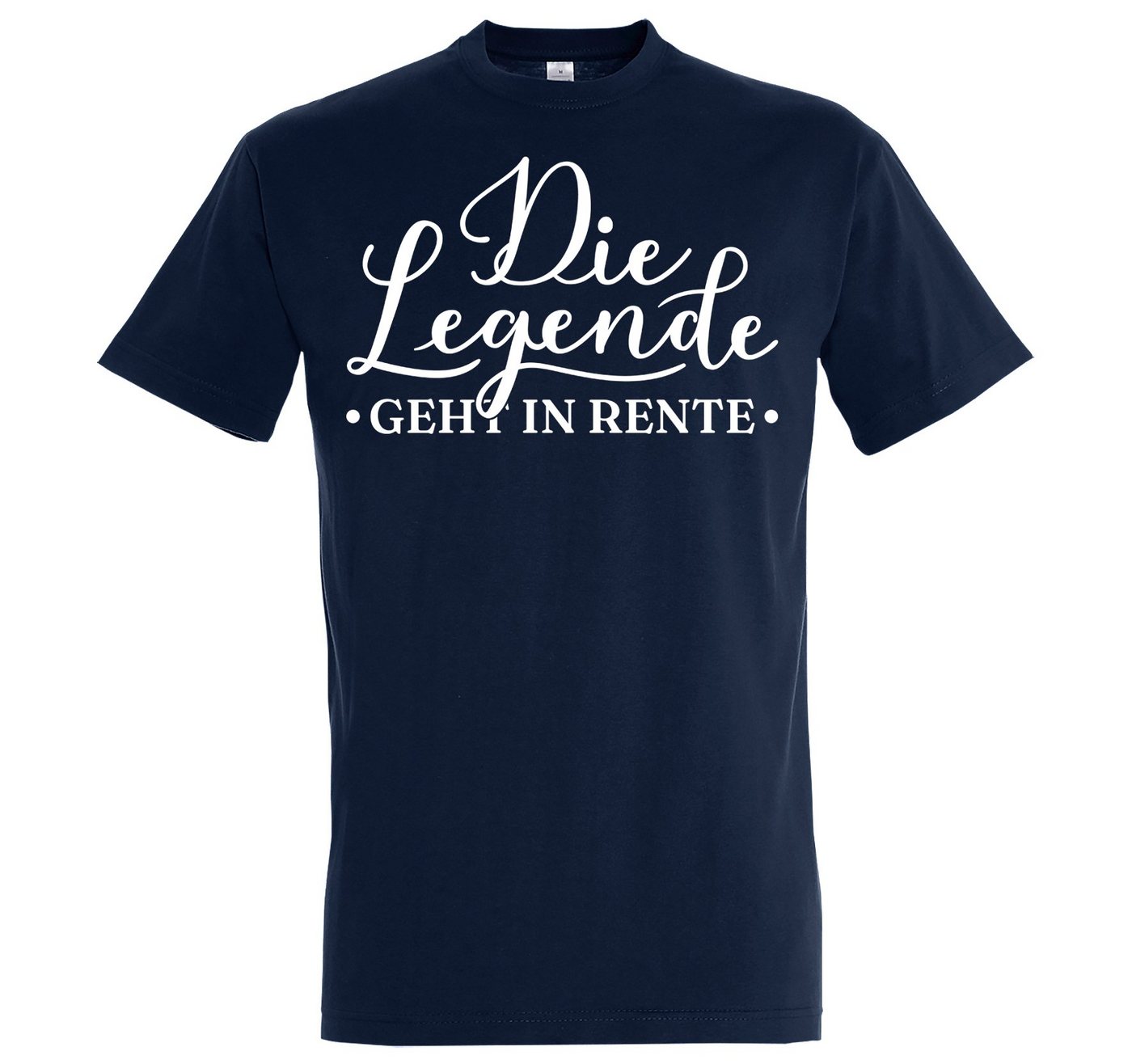 Youth Designz T-Shirt Die Legende geht in Rente Herren Shirt mit Trendigem Frontdruck von Youth Designz