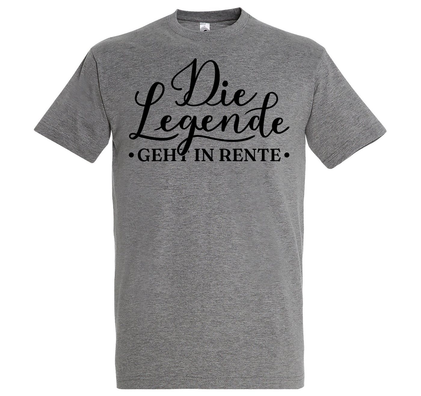 Youth Designz T-Shirt Die Legende geht in Rente Herren Shirt mit Trendigem Frontdruck von Youth Designz
