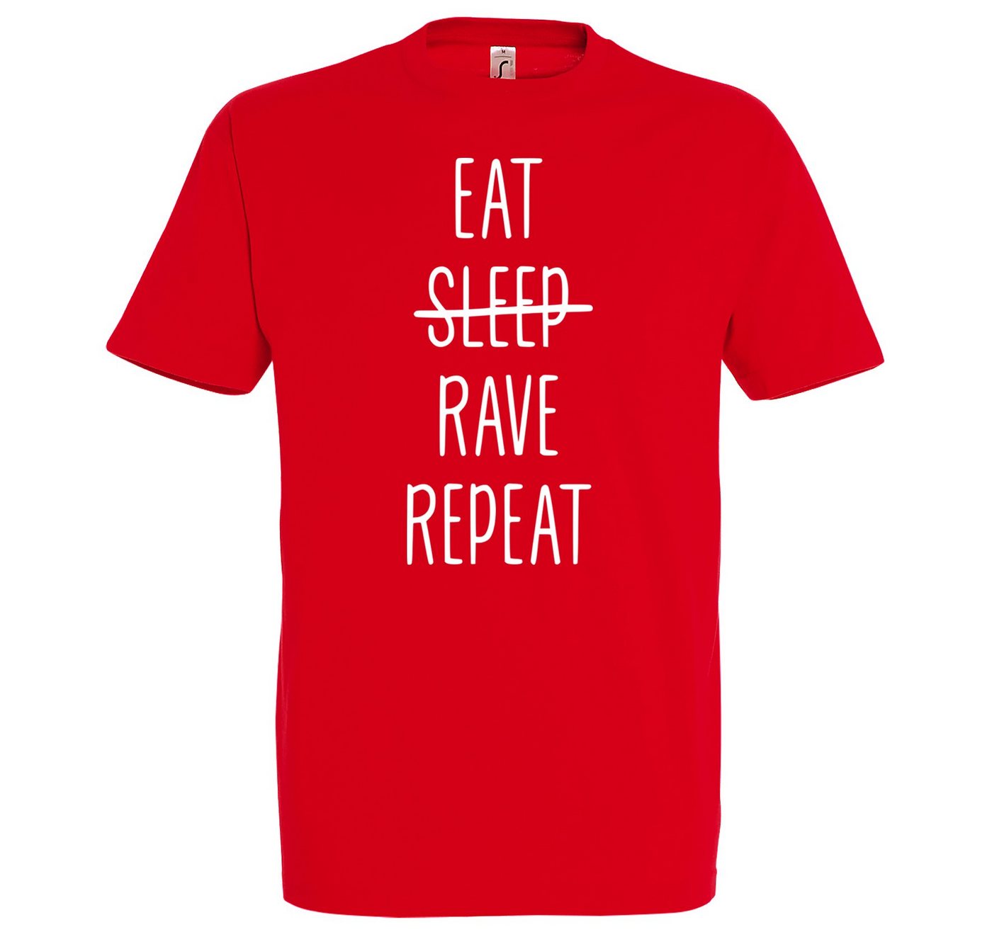 Youth Designz T-Shirt Eat Rave Repeat Herren T-Shirt mit trendigem Frontprint von Youth Designz