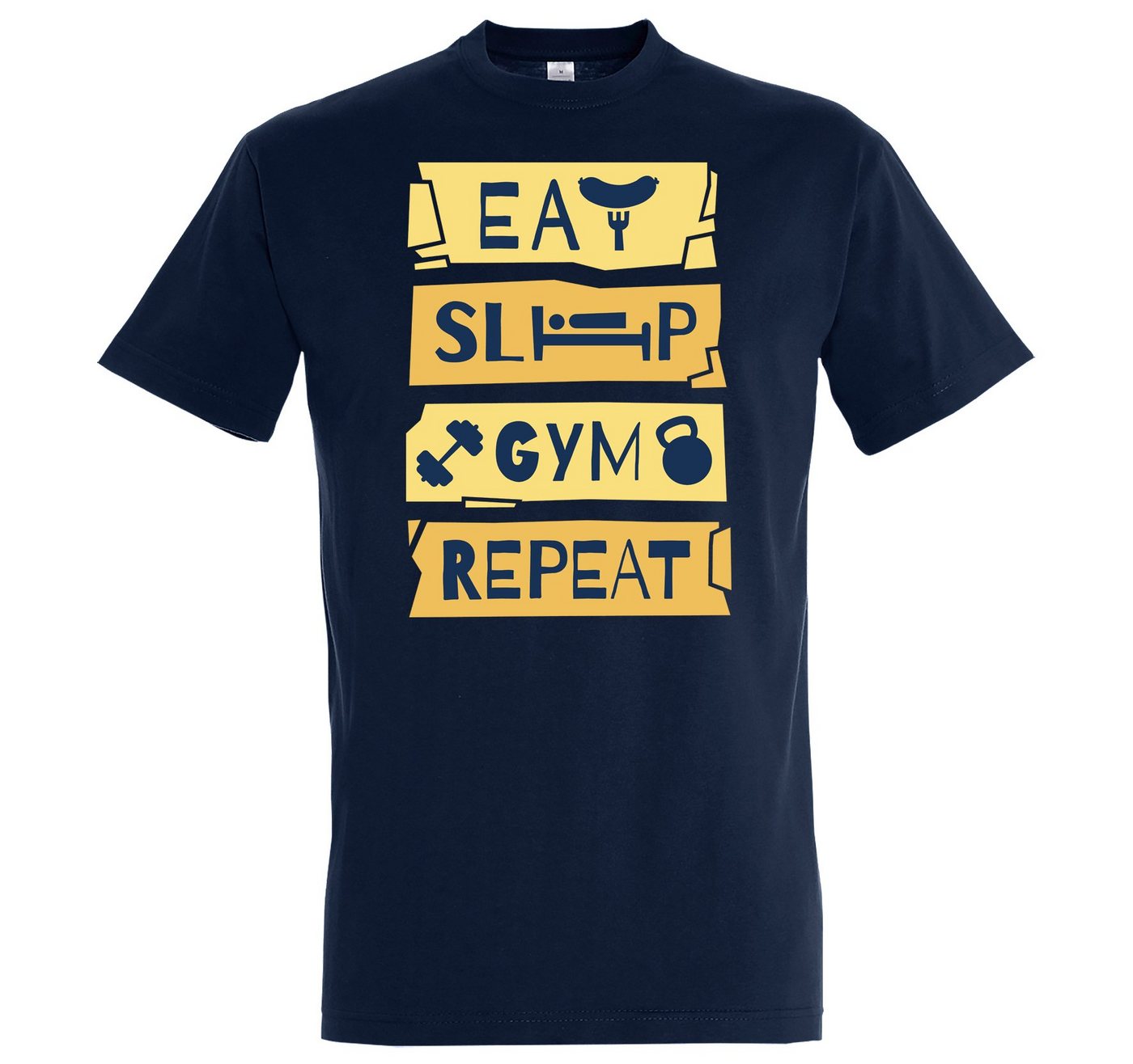 Youth Designz T-Shirt Eat Sleep Gym Repeat Herren Shirt im Fun-Look von Youth Designz