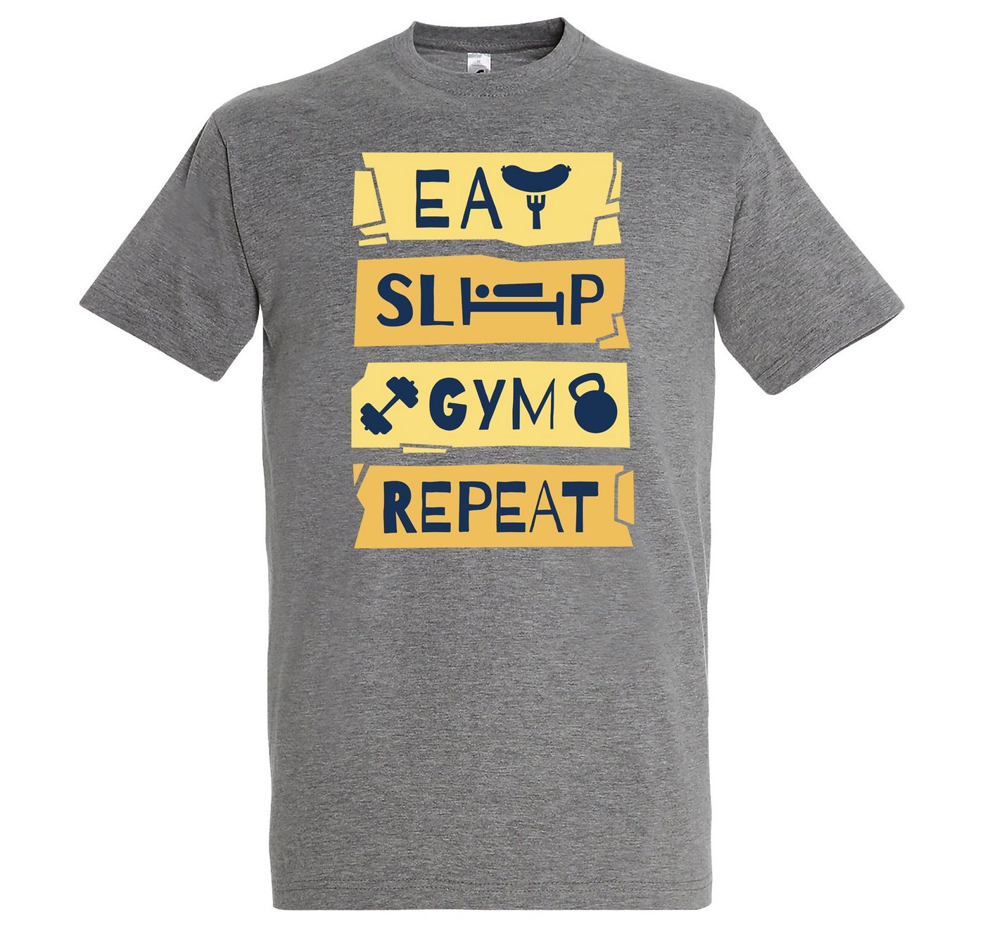 Youth Designz T-Shirt Eat Sleep Gym Repeat Herren Shirt im Fun-Look von Youth Designz