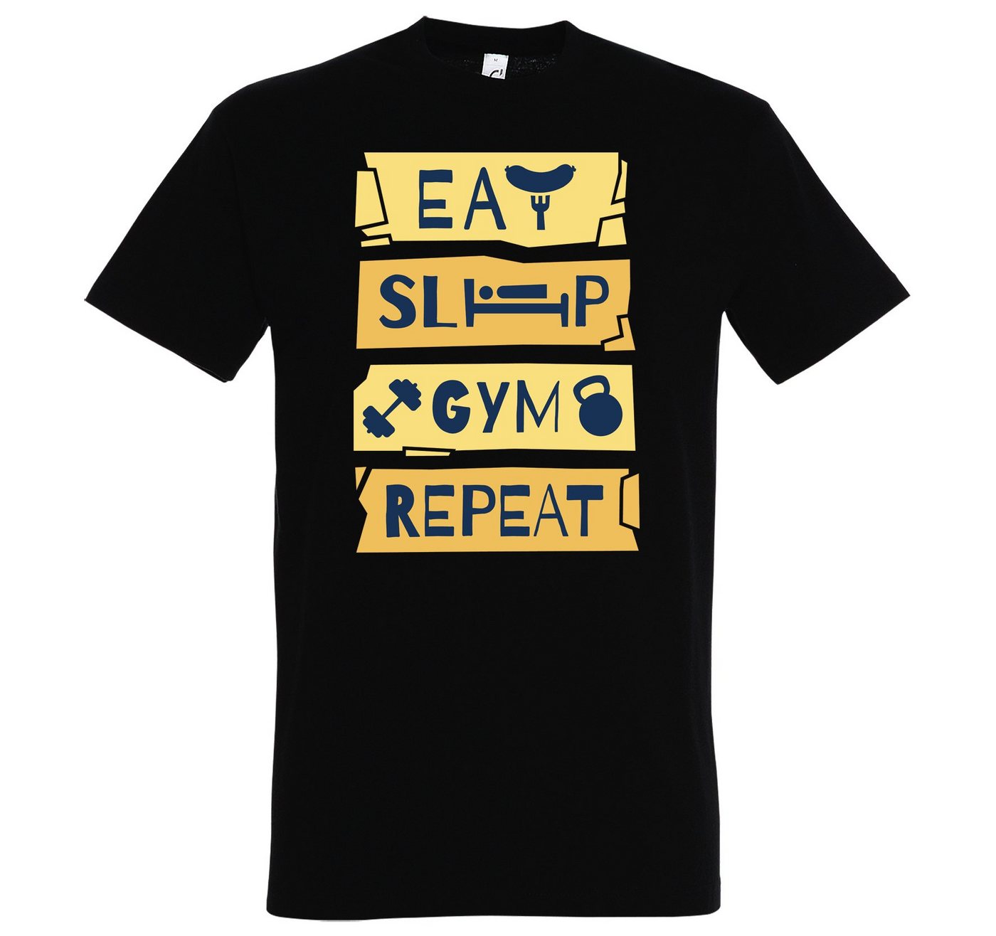 Youth Designz T-Shirt Eat Sleep Gym Repeat Herren Shirt im Fun-Look von Youth Designz