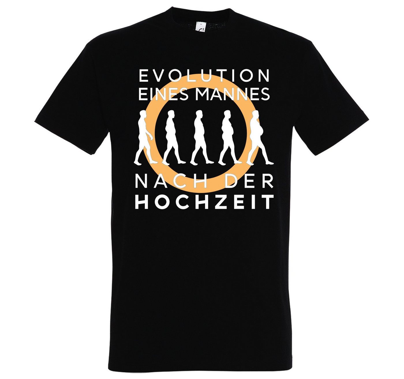 Youth Designz T-Shirt Evolution nach der Hochzeit Herren Shirt mit trendigem Frontprint von Youth Designz