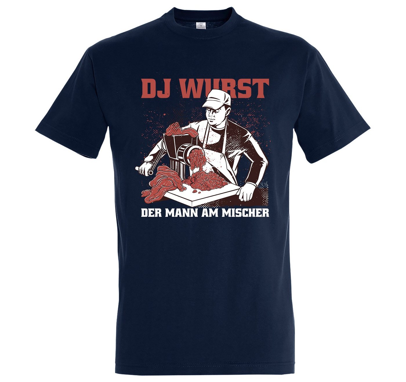 Youth Designz T-Shirt Fleischer DJ Wurst Herren Shirt mit lustigem Frontprint von Youth Designz