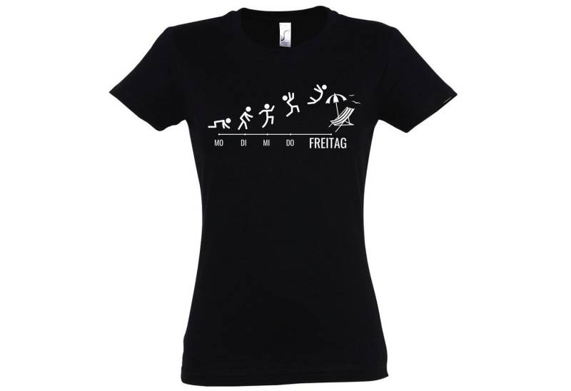 Youth Designz T-Shirt Freitag Wochenende Damen Shirt mit trendigem Frontprint von Youth Designz