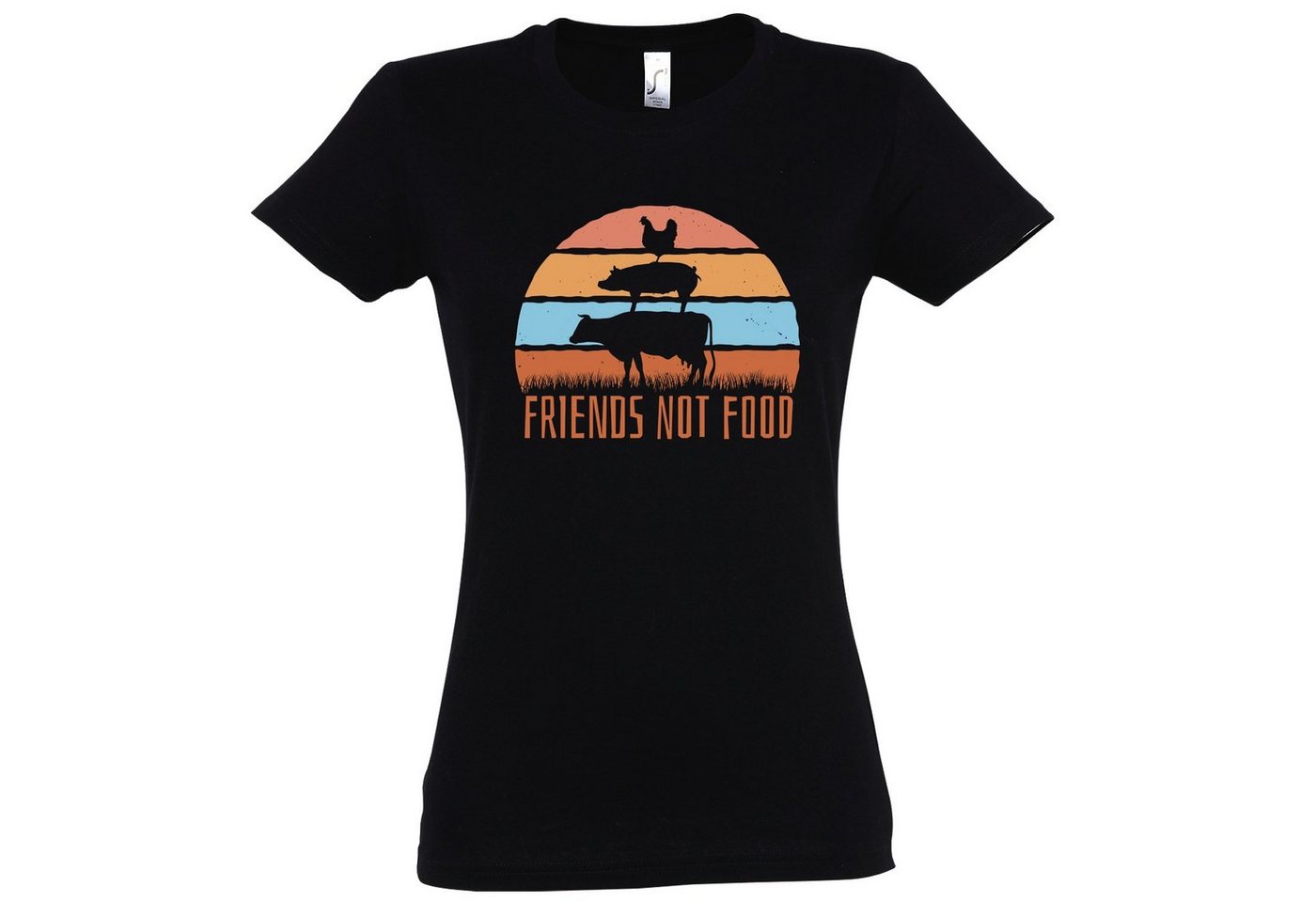 Youth Designz T-Shirt Friends Not Food Damen Shirt mit trendigem Frontprint von Youth Designz