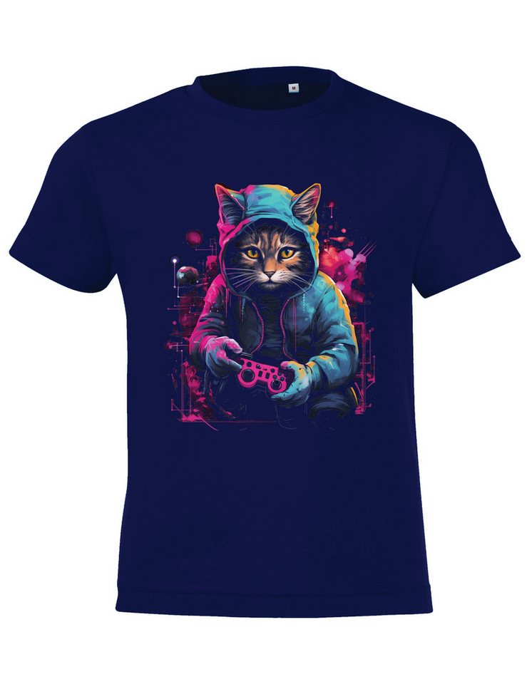 Youth Designz T-Shirt "Gaming Katze" T-Shirt unisex für echte kleine Gamer unisex mit trendigem Motiv von Youth Designz