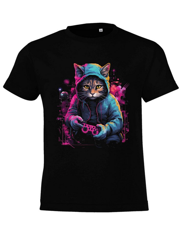 Youth Designz T-Shirt "Gaming Katze" T-Shirt unisex für echte kleine Gamer unisex mit trendigem Motiv von Youth Designz