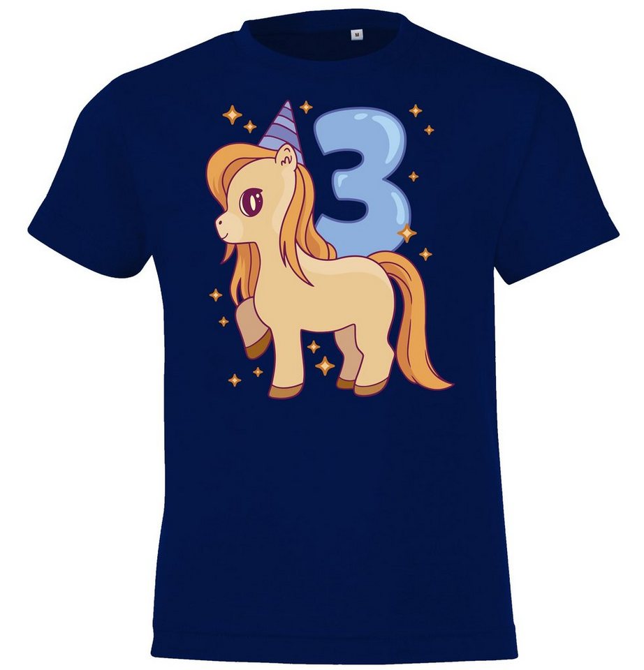 Youth Designz T-Shirt Geburtstag Pony 3 Kinder Shirt mit lustigem Frontprint von Youth Designz