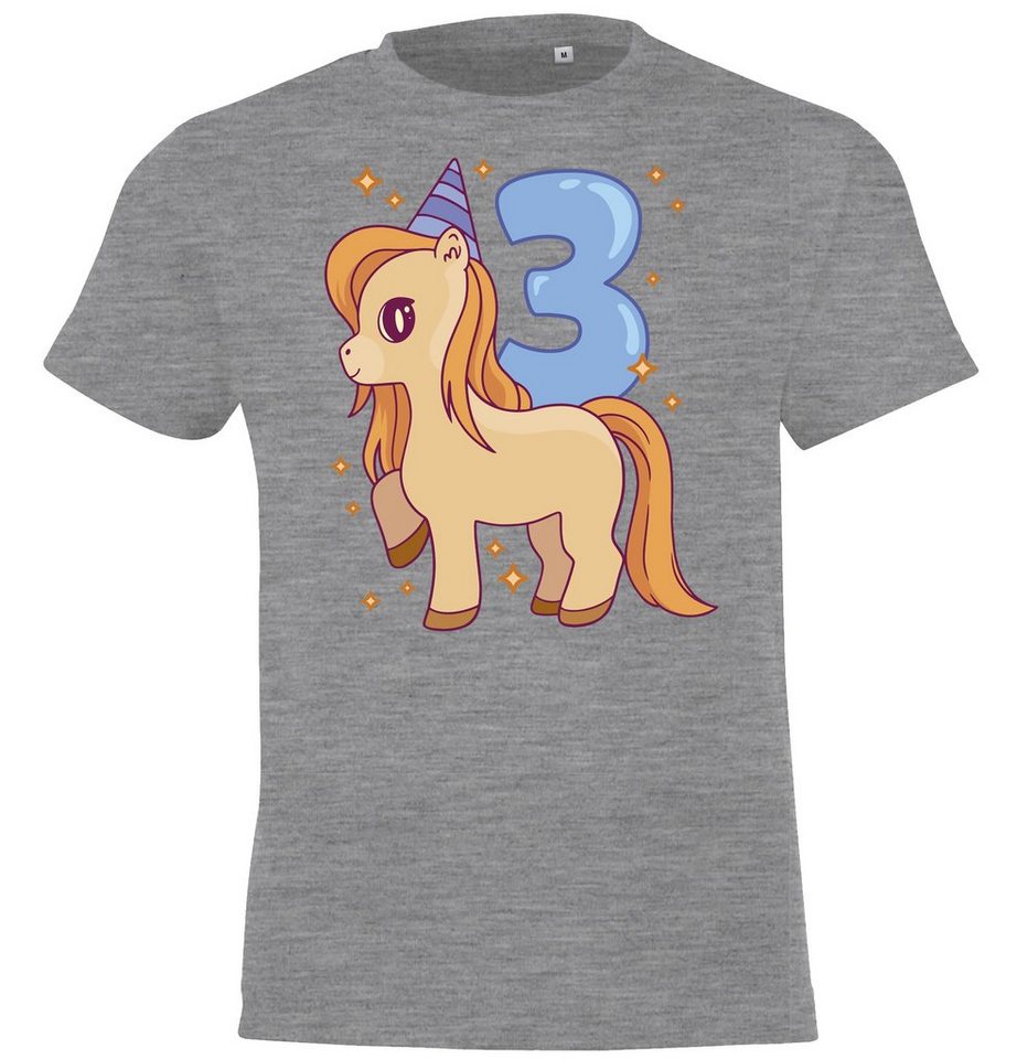 Youth Designz T-Shirt Geburtstag Pony 3 Kinder Shirt mit lustigem Frontprint von Youth Designz