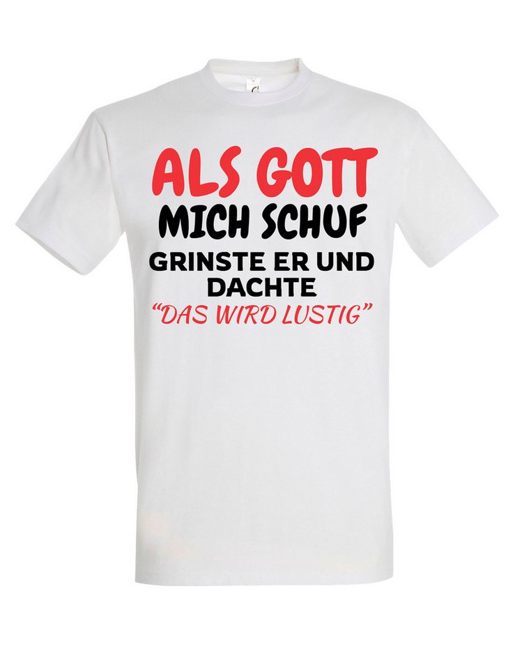 Youth Designz T-Shirt Als Gott mich Schuf: Herren T-Shirt mit lustigen Aufdruck als Geschenk mit witzigen Frontprint für Männer von Youth Designz