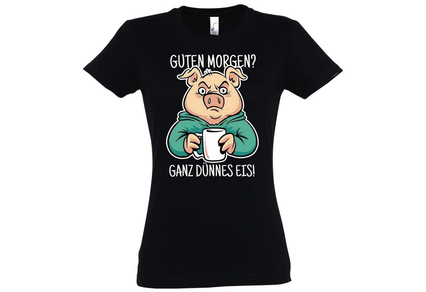 Youth Designz T-Shirt Guten Morgen? Ganz Dünnes Eis!" Damen Shirt mit trendigem Frontprint" von Youth Designz