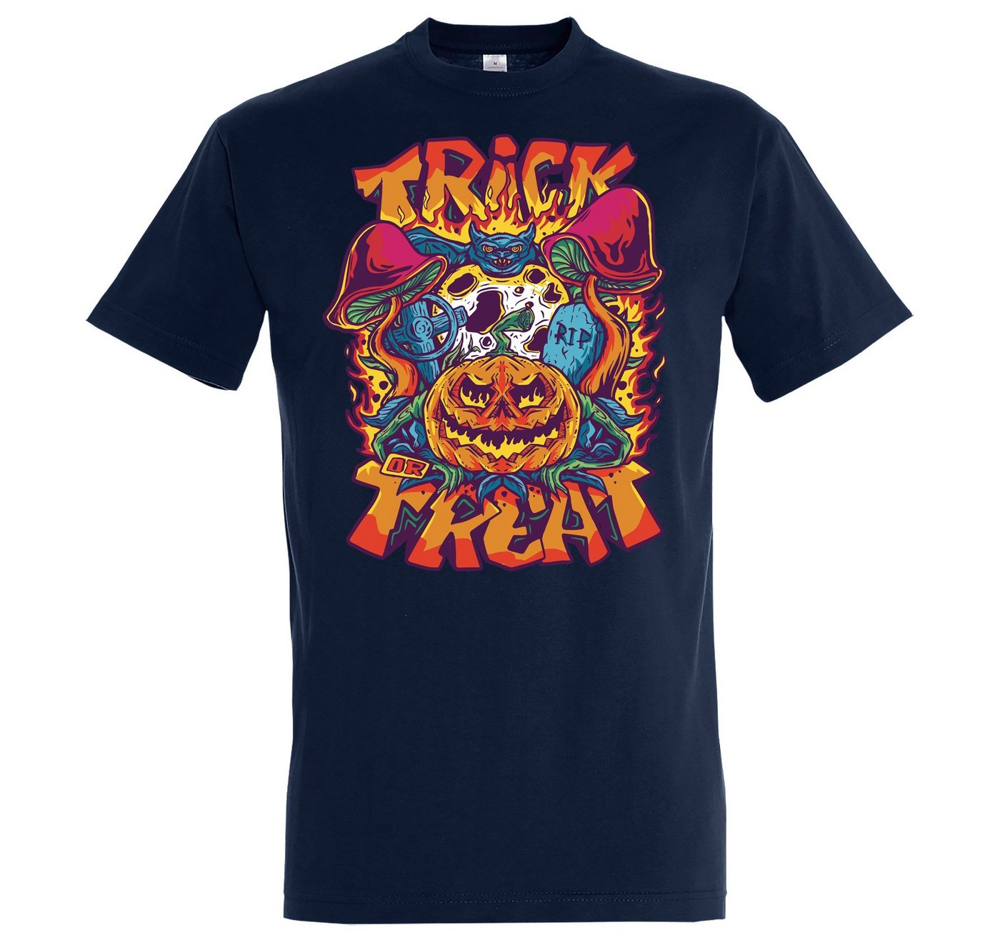 Youth Designz T-Shirt Halloween Herren T-Shirt Horror Trick or Treat Pilz Fun-Look mit Trendigem Frontdruck von Youth Designz