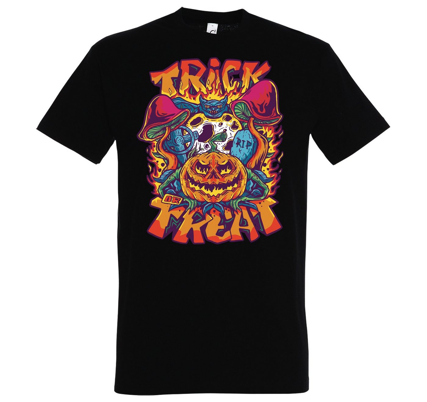 Youth Designz T-Shirt Halloween Herren T-Shirt Horror Trick or Treat Pilz Fun-Look mit Trendigem Frontdruck von Youth Designz