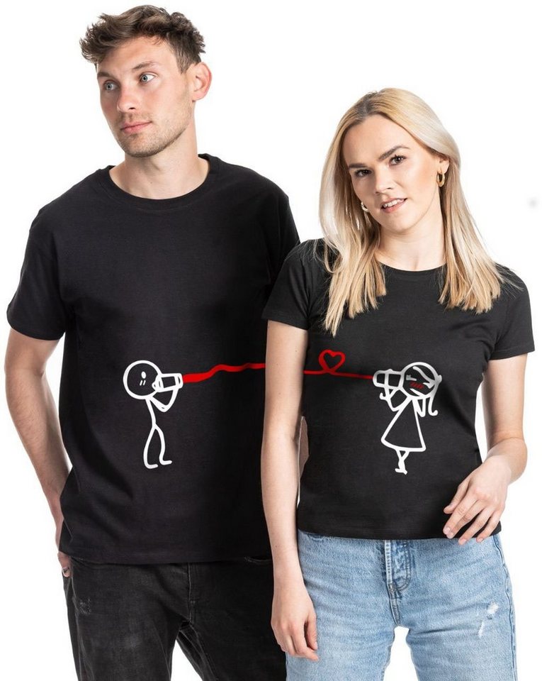 Youth Designz T-Shirt Hearing The Love Pärchen Fun T-Shirt mit süßem Frontprint von Youth Designz