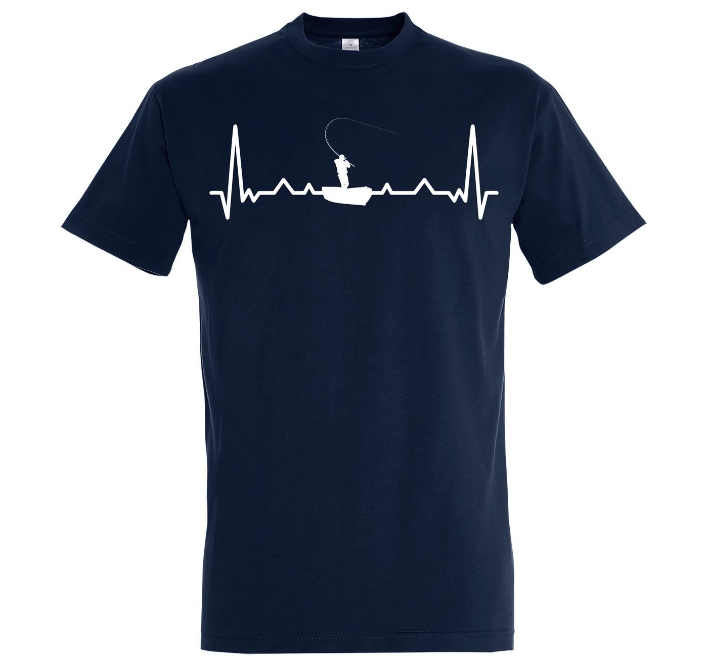 Youth Designz T-Shirt Heartbeat Angeln Herren Shirt mit lustigem Angler Frontprint von Youth Designz