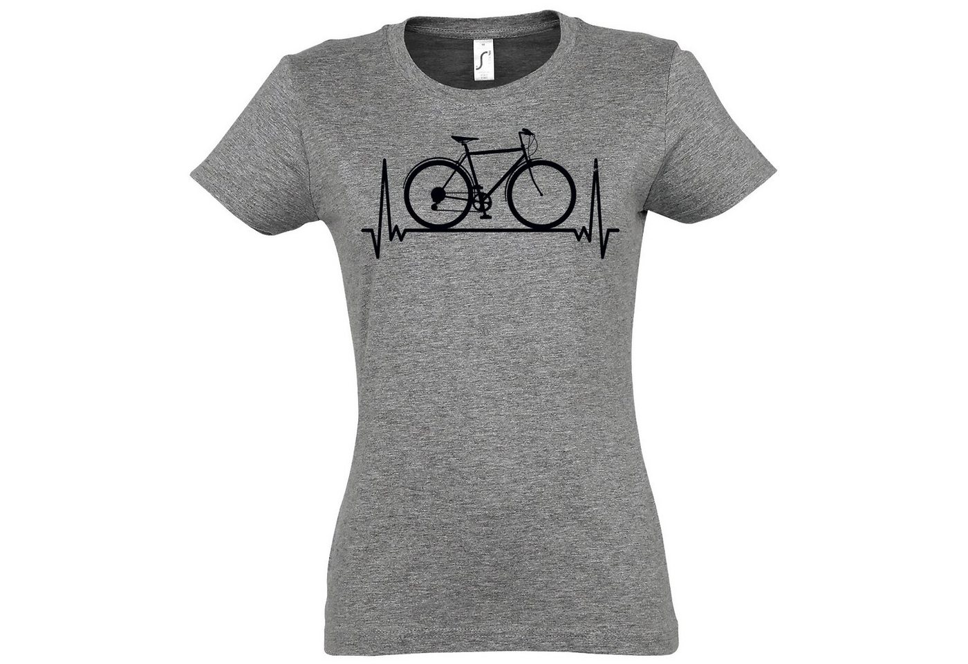 Youth Designz T-Shirt Heartbeat Fahrrad Damen Shirt mit trendigem Frontprint Youth Designz T-Shirt Heartbeat Fahrrad Damen Shirt mit trendigem Frontprint von Youth Designz