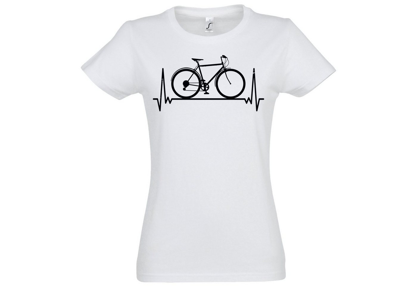Youth Designz T-Shirt Heartbeat Fahrrad Damen Shirt mit trendigem Frontprint von Youth Designz