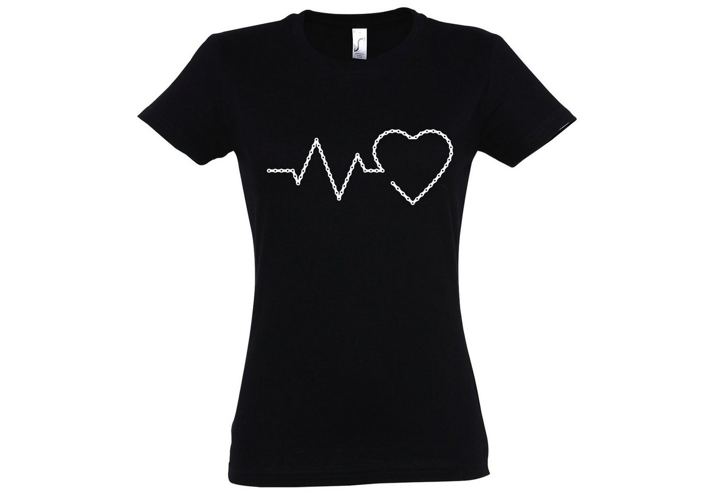 Youth Designz T-Shirt Heartbeat Fahrradkette Damen Shirt mit trendigem Frontprint von Youth Designz