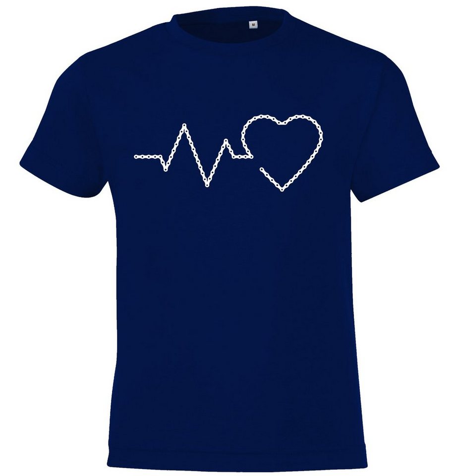 Youth Designz T-Shirt Heartbeat Fahrradkette Kinder Shirt für Jungen und Mädchen mit trendigem Frontprint von Youth Designz